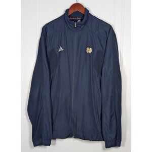 Adidas Climawarm Notre Dame Jacket Scorch Mens XL Full Zip Navy Blue Windbreaker